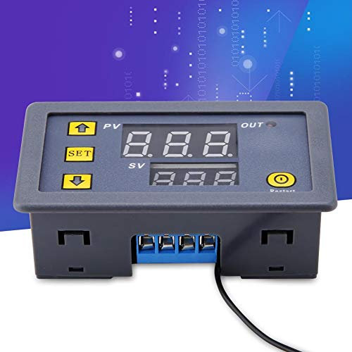 Thermostat d'alarme haute température, thermostat numérique, DC 12 V 24 V 220 V Durable pour les outils(12V red and blue display)