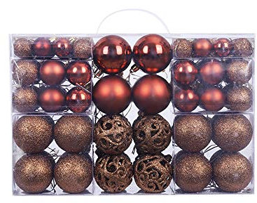 KMKAW Bola De Decoración De Árbol De Navidad Bolas De Navidad Conjunto De Gadgets Familia Festival Boda Reunirse Accesorios Inastillable (100 Piezas),G