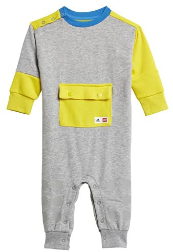 INF LEGO ONESIE - 1218, MGREYH/YELLOW/BRBLUE, grau