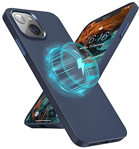 JASBON Matt Magnetisch für iPhone 13 Hülle, [Kompatibel mit MagSafe] Stoßfeste Schutzhülle Ultra Dünne Handyhülle iPhone 13 Case 6.1 Inches, Navy Blue