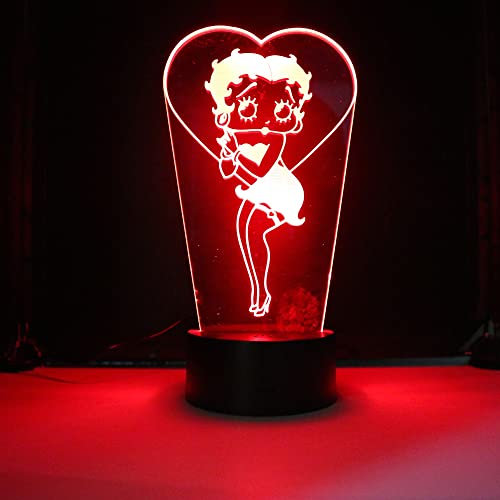 Wolobox LED-Lampe Betty Boop Farbwechsel USB Nachtlicht und Dekoration
