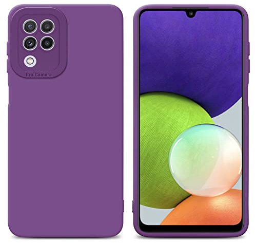 Cadorabo Hülle kompatibel mit Samsung Galaxy A22 4G Schutzhülle TPU Silikon Case Liquid Design mit Kameraschutz Slim Kratzfest Weiche Gummi mit Rundumschutz Case Hülle für Galaxy A22 4G in Lila