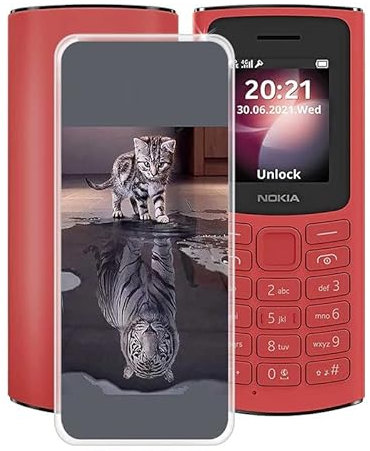 HGJTF Case for Nokia 105 4G (1.8 inches), Ultra Thin Transparent Soft TPU Protective Case, Shockproof Anti-Scratch Bumper Mobile Phone Case Cover for Nokia 105 4G - WMA8