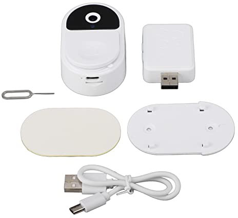 Visor de Puerta Digital, Timbre de Video WiFi Cámara de Mirilla de 90 Grados 128GB con Función de Llamada de Video Y Cambio de Voz(Blanco)