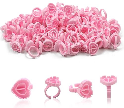 Glue Rings for Eyelash Extensions, 200PCS Disposable Rings for Lashes,Lash Glue Rings for Eyelash Extension Supplies, Blossom Lash Glue Holder Rings for Lash Supplies