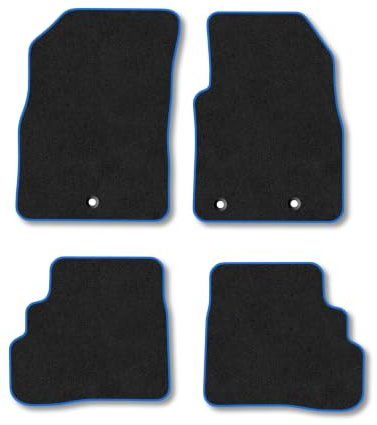 Vauxhall Viva (2015-2019) Carpet Car Mats | Blue Edge Trim Tailored Fit Floor Mats Full Coverage Protection Accessories Easy Clean Anti Slip Made in the UK