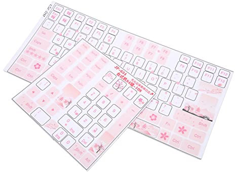 VBESTLIFE Universal Tastatur Aufkleber Klar PVC Englisch Keycap Button Etiketten für Mechanische, Computer und Laptop Tastaturen