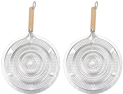 DOERDO 2Pcs Heat Diffuser Plate Cast Iron Heat Diffuser for Gas Stove Flame Guard Simmer Plate, Induction Cooktop Heat Diffuser, 21CM, Silver