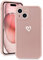 Micoden for iPhone 15 Case Cute Girls Silicone Shockproof Protective Bumper Case with Love Heart Pattern Design for iPhone 15 Pink
