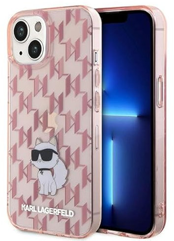 Karl Lagerfeld KLHCP15SHNCMKLP Hülle für iPhone 15 6.1 Rosa hardcase Monogram Choupette