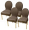 Jacquard Stuhlbezüge Mit Runder Rückenlehne 2/4/6 Stück Elastische Stuhlhussen Für Das Esszimmer Ohne Armlehnen Massivholzbeine Moderne Ovale Beistellstuhlschutz Für Hotelbankette ( Color : Coffee , S