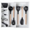 Organizador de cajones de cocina ajustable para utensilios y basura, apto para alimentos, con madera 100% sostenible, expandible de 10.5 a 19 pulgadas de ancho, bambú blanco