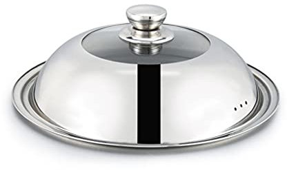 Tapa de sartén Tapa de sartén de 28-36 cm Tapa de olla de acero inoxidable Tapa de sartén Tapa de wok visible gruesa Tapa de wok Tapas de sartén (tamaño: 28 cm de diámetro)