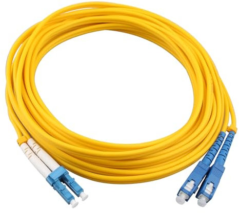 Jopto - Câble/Rallonge Fibre Optique - LC à SC OS2 Monomode Duplex 9/125 μm Jarretière Optique LSZH - Blindage et Connecteur Renforcée - Perte Très Fiable (5M)