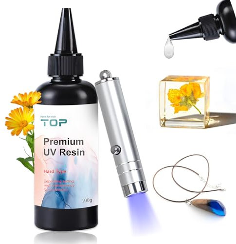 UV Resin Hard Glue, UV Resin 100g, Crystal Clear Hard Type Glues, Transparent UV Resins, UV Glues for Handmade Jewelry, Pendants, Earrings, Necklaces