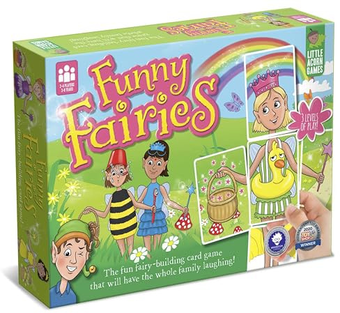 Little Acorn Games Funny Fairies - Fun Fairy Board Game for Kids - Fairy Gift for Girls and Boys Age 3-8 Years Old - Award-Winning Family Board Game