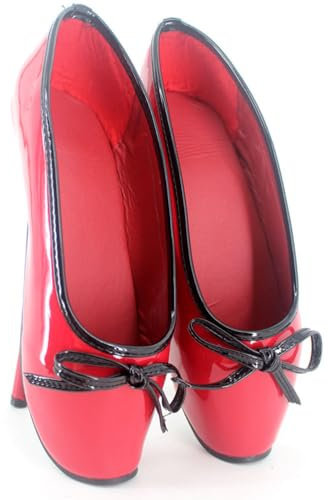 PROMI High Heels 18cm Heeled Shoes with Colour Blocking and Simple Ballet Flats-red||36