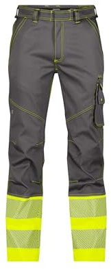 DASSY® Princeton Stretch-Warnschutzbundhose - maat 52 - ZEMENTGRAU/Neongelb