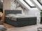 MKS MEBLE Boxspringbett 180x200, Bett 180x200 mit Matratze und Topper, Boxspringbett mit Bettkästen, Polsterbett mit Kopfteil - Lope - Dunkelgrau Strukture - H4