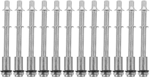 VICASKY 12stücke Teiliges Trommel Schrauben Set Mit Unterlegscheiben Robuste Spannstangen Für Schlagzeug Lösung Zum Austausch Defekter Trommelbolzen Langlebige Percussion Zubehörteile