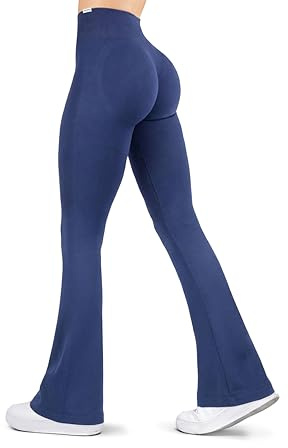 SMILODOX Schlaghose Damen - Sportleggings Aylin Scrunch - Slim Fit, Booty Push Konturen, Blickdicht Push-Up Yogahose, Seamless Fitnessleggings für Workout, Gym, Yoga, Laufen und Alltag