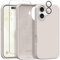 GONEZ Magnetic for iPhone 16 Case, [Compatible with Magsafe] [Screen Protector + Camera Lens Protector], Liquid Silicone Shockproof Protective Phone Case for iPhone 16 6.1, Stone