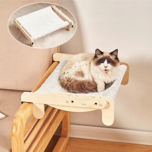 TOTHDATE Katzenbett für Fensterbank, Hängematte Katze Fensterbrett Katze Zum Einhängen Katzenbett Heizung für Fensterbettseiten Bodenheizer Schubladen, Weiß