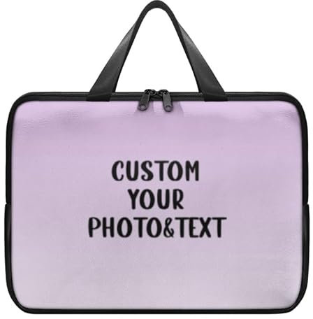 hadefa Borsa per laptop personalizzata – Borsa portatile per laptop con design personalizzato di immagini/testi – diverse dimensioni (10, 12, 13, 15, 17) – per lavoro, viaggi e uso quotidiano,