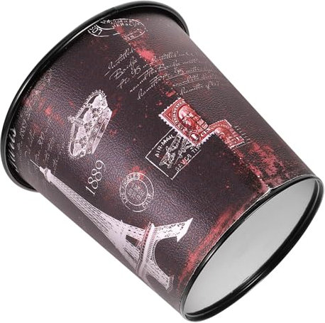 Cabilock Poubelle De Bureau Vintage En Fer Épais 15 Cm Noir Blanc, Mini Corbeille à Papier Multifonction Pour Bureau Salon, Porte-stylo Sans Couvercle Compacte