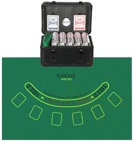 SPORTNOW Set da Poker con 600 Fiches per Texas Holdem, Set da Casinò con Valigetta da Poker in ABS, 2 Mazzi di Carte da Gioco, Vassoio per Fiches, Tappetino e Dealer per 12 Giocatori, Nero
