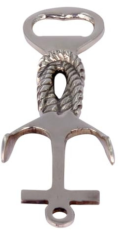 The Unltd India Nautical Brass Bottle Opener, Antique Handmade Novelty Wine Bottle Opener for Home Kitchen, Bar, Hotel, Office, Unique Gift for Valentine's Day (Anchor Design, Brown)