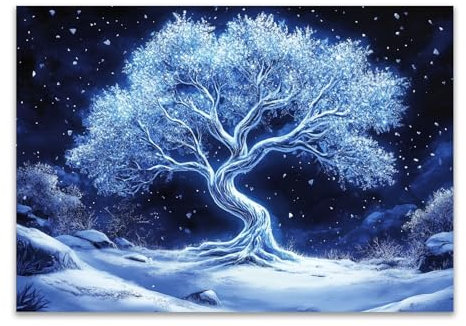 PUQAAEO Quadri albero della vita da parete Immagini degli alberi Albero astratto, Quadri moderni soggiorno da Parete, camera da letto ristorante Decorazione Murale(Bianco)-80x120cm Non incorniciato