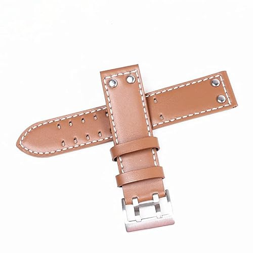 LMRJHAZ Leder-Uhren-Band Verstellbares Wachriemenstift Schnalle Armband für Ha-mil-Ton Kha-Ki Fie-Ld H760250 H77616533-Brown 20mm/Schwarz/20mm