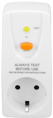 Decdeal Prise de Disjoncteur Fi, Prise RCD 16A avec Arrêt Automatique, Prise de sécurité de Protection contre les Fuites, Adaptée aux Appareils électroménagers, Outils (Blanc)