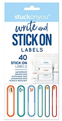 StuckOnYou Write&Stick Labels Boy beschreibbare Klebeetiketten mit selbstlaminierendem System, 13 Große und 27 Kleine Etiketten, Jungen, mehrfarbig