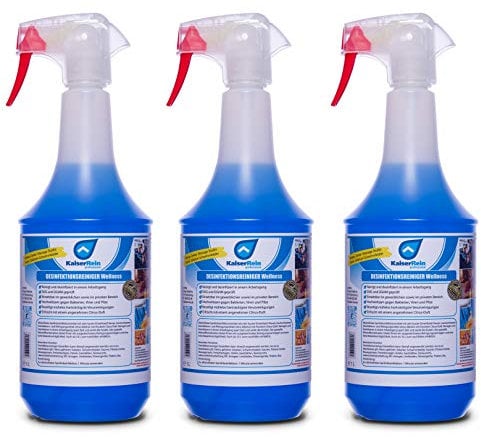KaiserRein Desinfektionsreiniger 3x 1L alkoholfrei für Wellness, Spa, Fitnesstudios zur Reinigung und Desinfektion von Solarium, Sauna, Yogamatten, Fitnessgeräten und Massageliegen