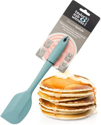 Taylors Eye Witness Large Silicone Aqua Blue Flexible Spatula - Dishwasher Safe, Heat Resistant (260°C/500°F)