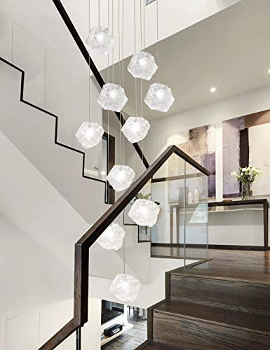 Mlshlf lamp Lámpara de Escalera Lámpara de araña Larga for techos Altos Sencilla y Moderna Lámpara Colgante for Sala de Estar Dúplex Edificio Villa Hueco Araña Grande 40x200cm