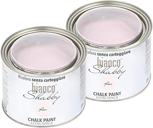 CHALK PAINT Rosa Pittura Shabby Chic Vintage per Mobili e Pareti EXTRA OPACO (2 x 500 ml)