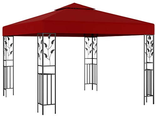 Tidyard Belvédère de Jardin/Tonnelles Pergola 3x3 m Rouge Bordeaux