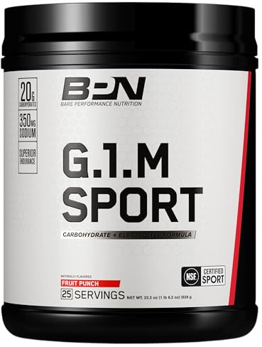 BARE PERFORMANCE NUTRITION, BPN G.1.M Go One More Sport, Endurance Training Fuel, Superior Carbohydrate & Electrolytes Powder Formula, Reduce Fatigue, Fruit Punch, 25 Servings