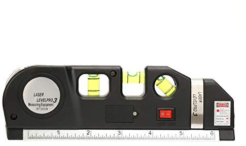 Medidor de nivel láser 4 en 1, medidor de nivel de burbuja, medidor de nivel láser multiusos, medición de nivel láser vertical, medición de puntos, líneas/líneas transversales, 0-15 cm/0-6 pulgadas