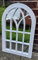 Window FA9 WHITE ELEGANT VINTAGE STYLE INDOOR/OUTDOOR GARDEN LIGHT WIEGHT, DURABLE FRAME ANY WEATHER ORNAMENT WALL MIRROR, 50cm x 76cm