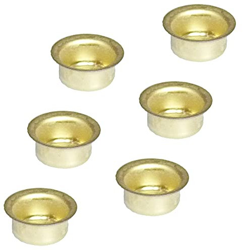 Auswahl Größe - Kerzentülle Kerzeneinsatz Kerzenhalter aus Metall, für Baumkerzen, Puppenkerzen, Pyramidenkerzen Tafelkerzen und Teelichter - Hier: 6 Stück Tülle 10 mm