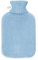Öko Wärmflasche mit Bezug, 1.8 Liter mit feinem Strickbezug und weißen Nähten (Hellblau)