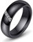 BlackAmazement Keramik Ring Zirkonia CZ besetzt weiß schwarz 6mm Damen (Schwarz, 52 (16.6))