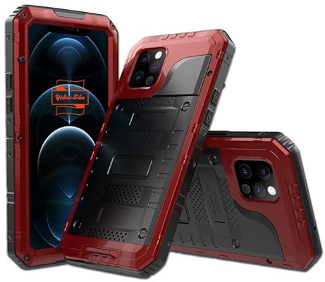 Yidai-Silu Cover iPhone 12 Mini Impermeabile Antiurto, Impermeabile IP68 360 Gradi PRossoezione Custodia Subacquea Antiurto Rugged con PRossoezione dello Schermo per iPhone 12 Mini 5,4 - Rosso