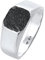 Kuzzoi Siegelring Herrenring quadratisch matt oxidiert in 925 Sterling Silber massiv, Klassischer Herren Silberring 11mm breit, Band Ring für Männer, Ringgröße 66, 0603521921_66