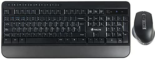 NGS Spell KIT - Kit Clavier et Souris sans Fil, 800/1600/2400dpi, Bluetooth 4.0 ou USB, Multi-Appareils, AZERTY Français, Noir