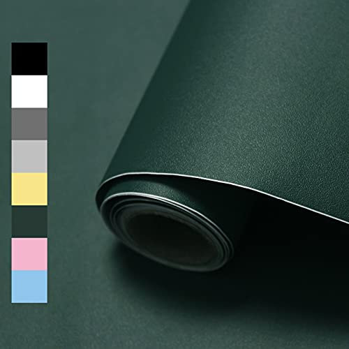 WADILE Peel and Stick Wallpaper - 40cm X 10m Solid Color Contact Paper, Waterproof Vinyl, Dark Green
